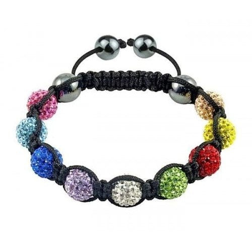 MULTI-COLOURED RAINBOW CRYSTAL BALL BRACELET - Asian Party Wear