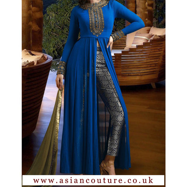 NAKKASHI R3021D  MASTER REPLICA BLUE COLOUR PARTY WEAR SUIT - Asian Party Wear