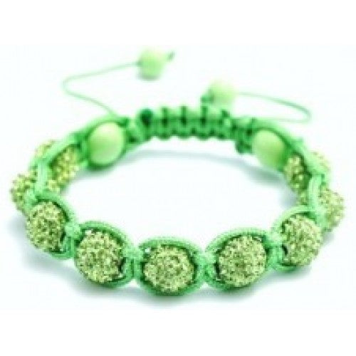 GREEN CRYSTAL BALL BRACELET - Asian Party Wear