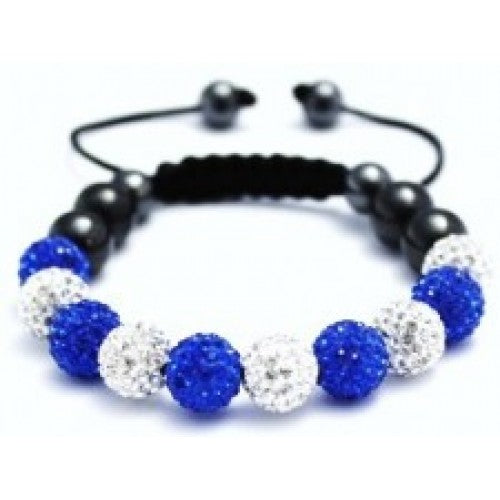 NEW BLUE & WHITE CRYSTAL BALL BRACELET - Asian Party Wear