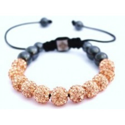 NEW CHAMPAGNE CRYSTAL BALL BRACELET WITHOUT STRING - Asian Party Wear