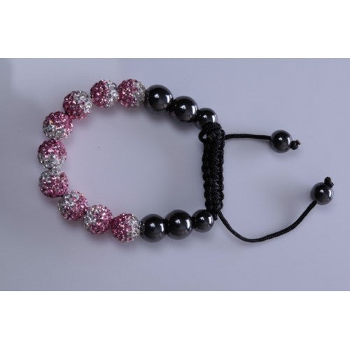 NEW STUNNING PINK AND WHITE TWO TONED CRYSTAL BALL BRACELET - Asian Party Wear