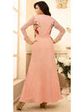 Dusty Pink Embroidered Anarkali Suit - Asian Party Wear