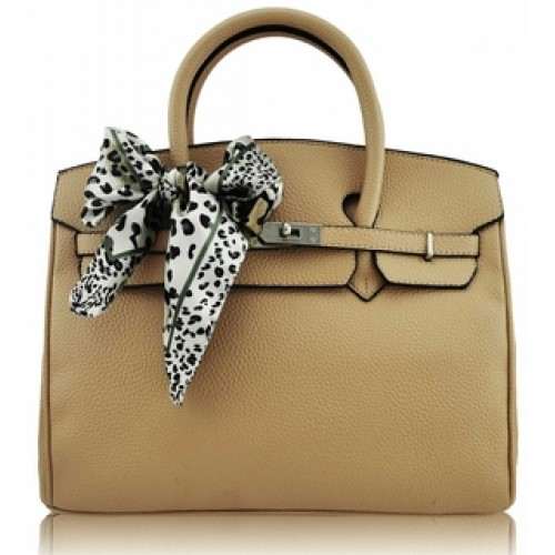 LS00141C TAN FASHION SCARF TOTE HANDBAG - Asian Party Wear