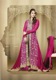 Bestseller Omtex 608 Lara Dutta fuchsia and red lengthy anarkali dress - Asian Party Wear