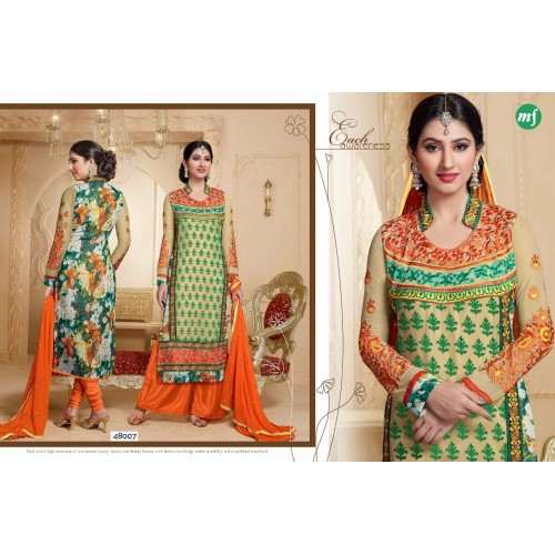 Orange and Green HASEENA 2 PARTY WEAR SHALWAR KAMEEZ - Asian Party Wear