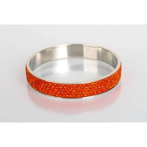 Orange Crystal Shamballa Bangle - Asian Party Wear