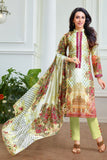 P7008 CELERY YELLOW GREEN KARISHMA KAPOOR PASHMINA DESIGNER SUIT - Asian Party Wear