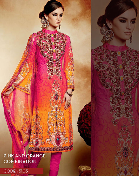 Pink and Orange Heer 2 By Kimora Party Wear Designer Dress - Asian Party Wear