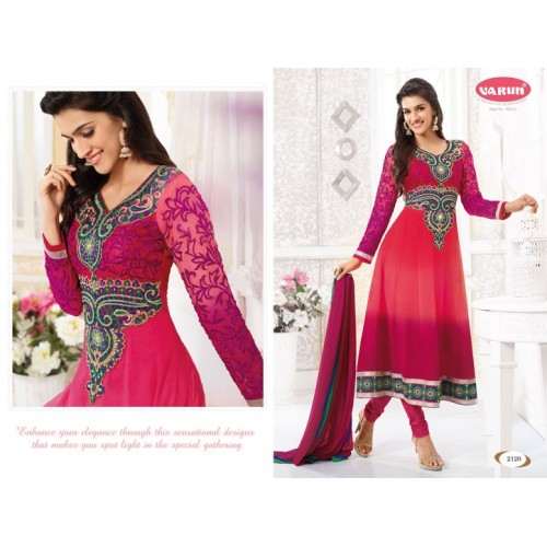 Pink KRITI SANON SUAVE DESIGNER WEAR ANARKALI - Asian Party Wear