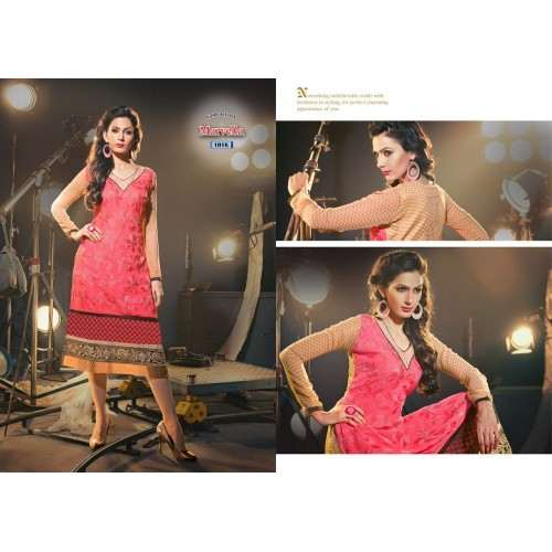 Pink MARVELLA 4 PARTY WEAR GEORGETTE KURTI - Asian Party Wear