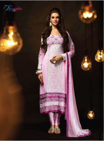 Pink RANGSUTRA PARTY WEAR GEORGETTE CHURIDAR LONG SALWAR SUIT - Asian Party Wear