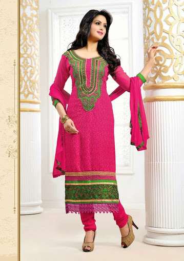 Pink Tamanna 2 Georgette Long Length Salwar Kameez - Asian Party Wear