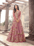 5202-A ASH ROSE PINK MAISHA ZUAAN WEDDING WEAR LEHENGA - Asian Party Wear