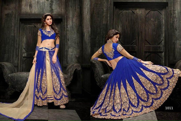 Princess Simayaa 1011 Dark Blue Wedding Wear Anarkali Dress - Asian Party Wear