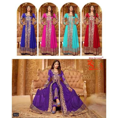 Purple BEAUTY FLOOR LENGTH DESIGNER WEAR DRESS - Asian Party Wear