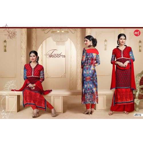 Red HASEENA 2 PARTY WEAR SHALWAR KAMEEZ - Asian Party Wear