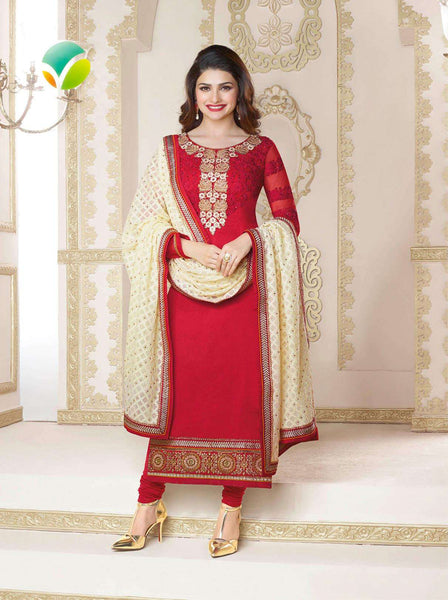 Red Prachi Desai Kaseesh 7 Party Wear Salwar Kameez KA2587 - Asian Party Wear