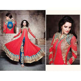 Red Z1002 Zeel Gorgeous Long Flowing Dresses - Asian Party Wear