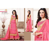 Rose Quartz Pink Palazzo Indian Designer Suit - Asian Party Wear