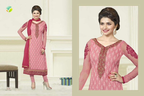 Rose Quartz Pink KASEESH PRACHI-6 PARTY WEAR SHALWAR KAMEEZ - Asian Party Wear