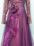 Cherlone Purple Long Sleeve Wedding/Evening Ballgown Formal Bridesmaid Dress - Asian Party Wear