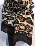 New Animal Leopard Printed Chiffon Scarf - Asian Party Wear