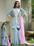 Pakistani Designer Party Wear Sharara Suit - Asian Party Wear