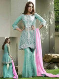 Pakistani Designer Party Wear Sharara Suit - Asian Party Wear