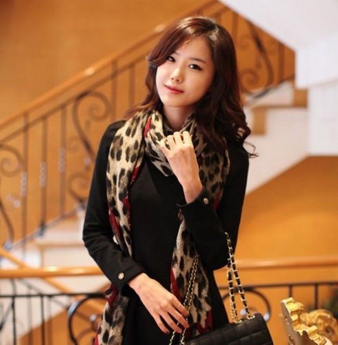 Women Soft Animal Leopard Print Chiffon Shawl Scarf - Asian Party Wear