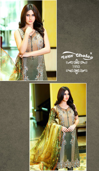 Z SANOBAR 1950 FOX PREMIUM GEORGETTE PAKISTANI STYLE SUIT - Asian Party Wear