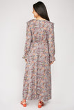 LONG SLEEVED PRINT MAXI DRESS - Asian Party Wear