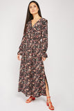 LONG SLEEVED PRINT MAXI DRESS - Asian Party Wear