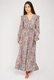 LONG SLEEVED PRINT MAXI DRESS - Asian Party Wear