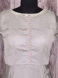 SILK GREY AND PINK DESIGNER PARTY WEAR INDIAN ANARKALI SUIT - Asian Party Wear