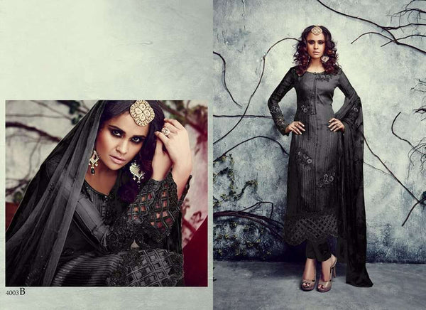 SJ4003B SAJAWAT SERIES GEORGETTE BLACK SALWAR KAMEEZ - Asian Party Wear