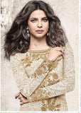 H5191 CREAM HEROINE PRIYANKA CHOPRA STRAIGHT CUT SALWAR KAMEEZ - Asian Party Wear