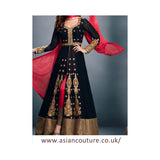 STUNNING BLACK SHEONA WEDDING WEAR ANARKALI DRESS - Asian Party Wear