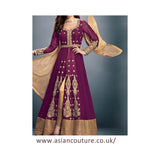 STUNNING PURPLE SHEONA WEDDING WEAR ANARKALI DRESS - Asian Party Wear