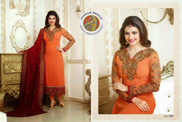 SUIT 2581 Orange KASEESH PRACHI 7 - Asian Party Wear