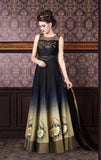 4712 BLACK CHENAB DESIGNER EMBROIDRED ANARKALI SUIT - Asian Party Wear