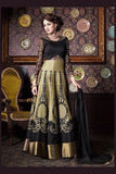 4702 BLACK AND OLIVE CHENAB DESIGNER ANARKALI SUIT - Asian Party Wear