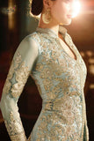 S-62 SEA BLUE SYBELLA ANGELLIQUE WEDDING WEAR DRESS - Asian Party Wear