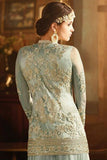 S-62 SEA BLUE SYBELLA ANGELLIQUE WEDDING WEAR DRESS - Asian Party Wear