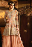 S-63 PEACH SYBELLA ANGELLIQUE WEDDING WEAR DRESS - Asian Party Wear