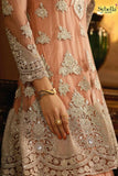 S-63 PEACH SYBELLA ANGELLIQUE WEDDING WEAR DRESS - Asian Party Wear