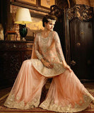 S-63 PEACH SYBELLA ANGELLIQUE WEDDING WEAR DRESS - Asian Party Wear