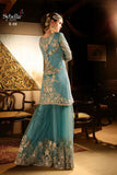 S-66 BLUE SYBELLA ANGELLIQUE WEDDING WEAR DRESS - Asian Party Wear