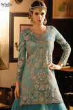 S-66 BLUE SYBELLA ANGELLIQUE WEDDING WEAR DRESS - Asian Party Wear