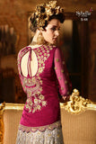 S-68 PURPLE AND SILVER SYBELLA ANGELLIQUE WEDDING WEAR DRESS - Asian Party Wear